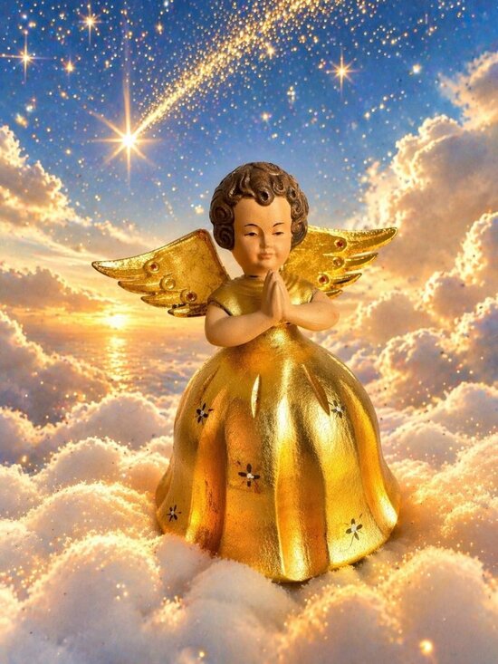 Toriart Other - Toriart Musical Angel Figurine Italy Reuge Music Box Rotates Gold 5 1/2"